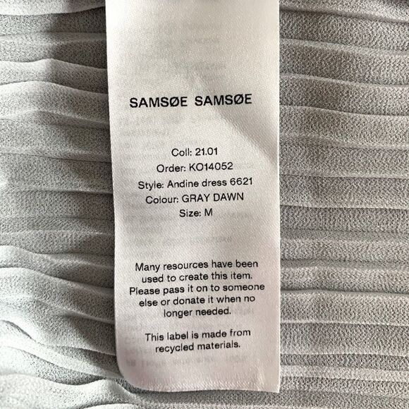 Samsoe Samsoe andine smoked elbow sleeve midi dress size M - Picture 9 of 9